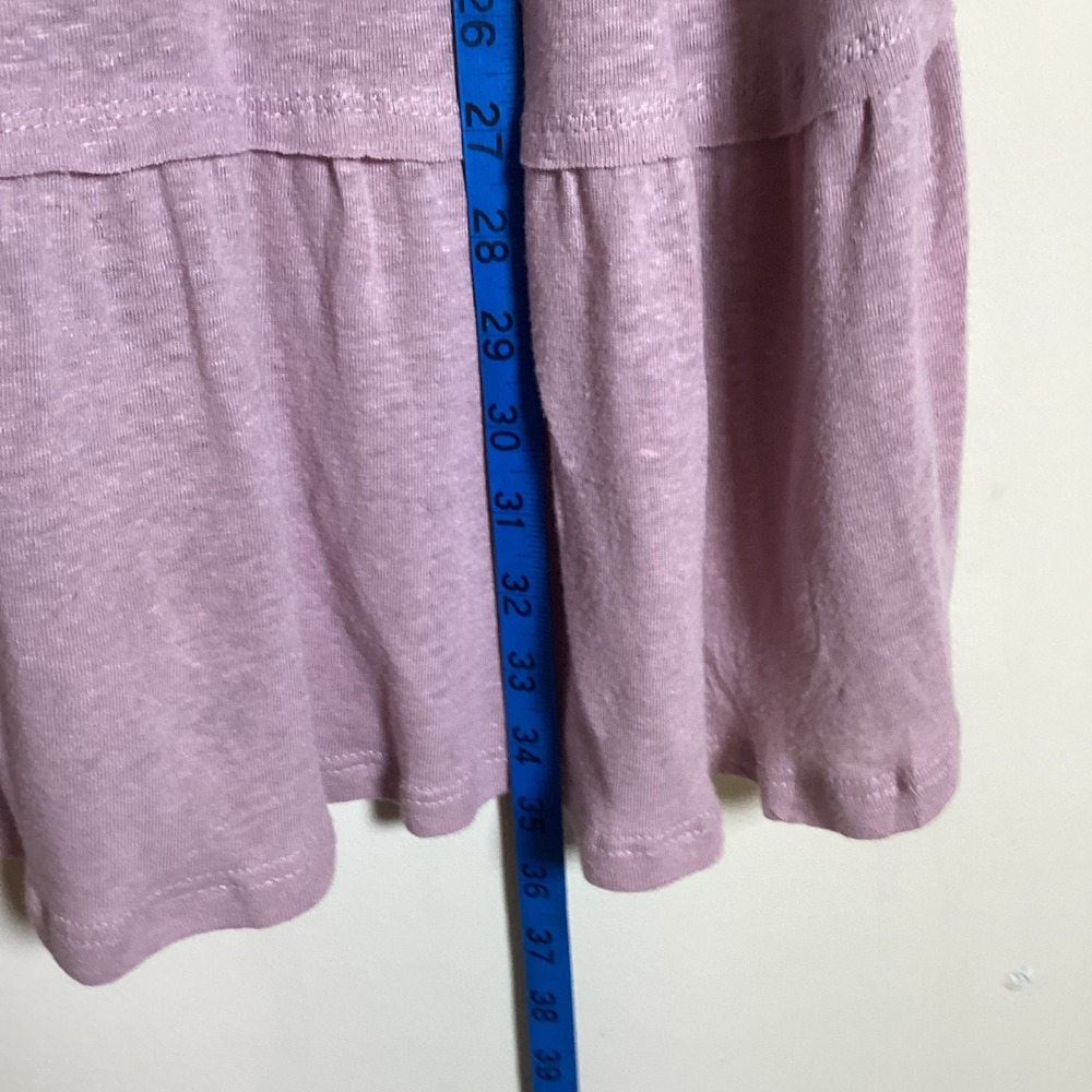 Umgee Linen Blend Tunic Dress Womens Large Purple Boho Minimalist Tiered Ruffle - Picture 7 of 7